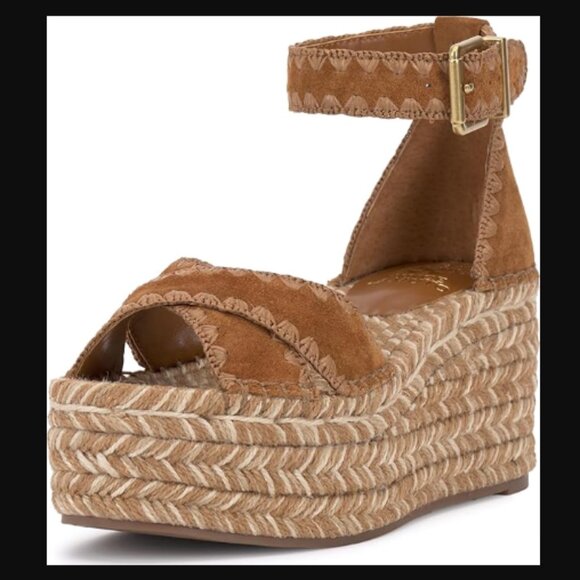 NIB Vince Camuto Leather Wedge sandal, sz 10 - Picture 3 of 13